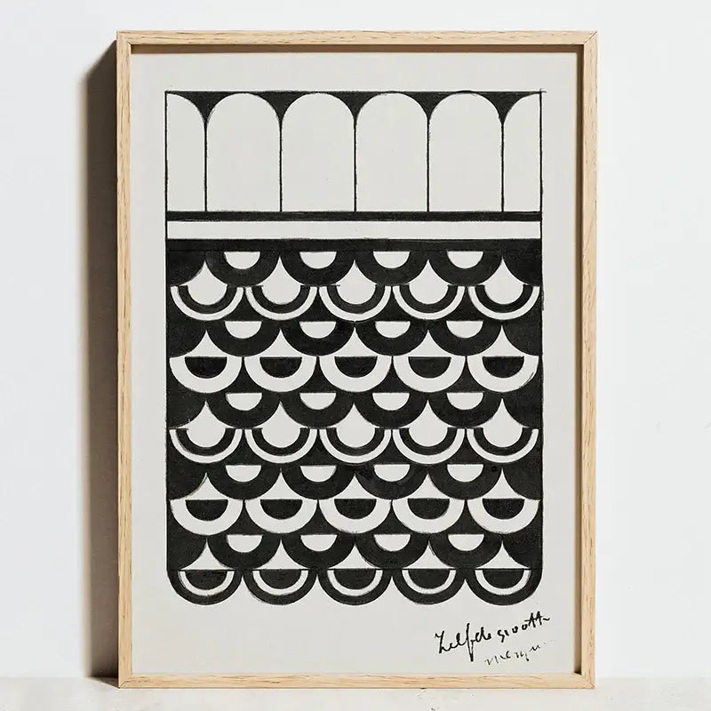 Modern geometric bauhaus wall art living room framed poster