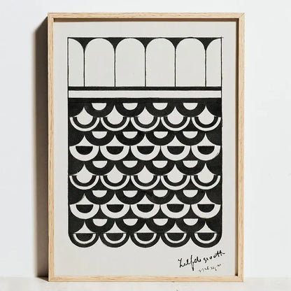Minimalist black & tan geometric bauhaus exhibition posters living room