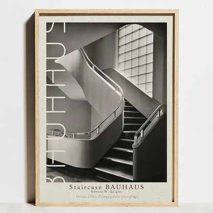 Modern geometric bauhaus exhibition canvas print living room art