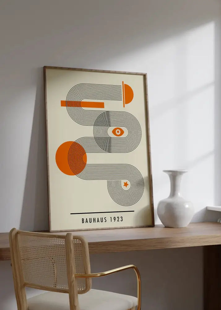 Minimalist bauhaus geometric canvas print living room wall art