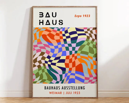 Minimalist bauhaus geometric canvas print living room wall art