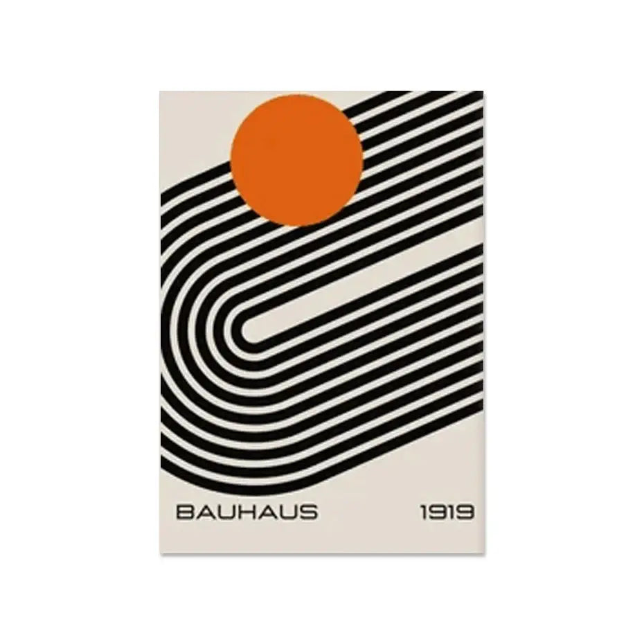 Bauhaus geometric canvas wall art living room set