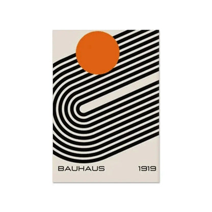 Bauhaus geometric canvas wall art living room set