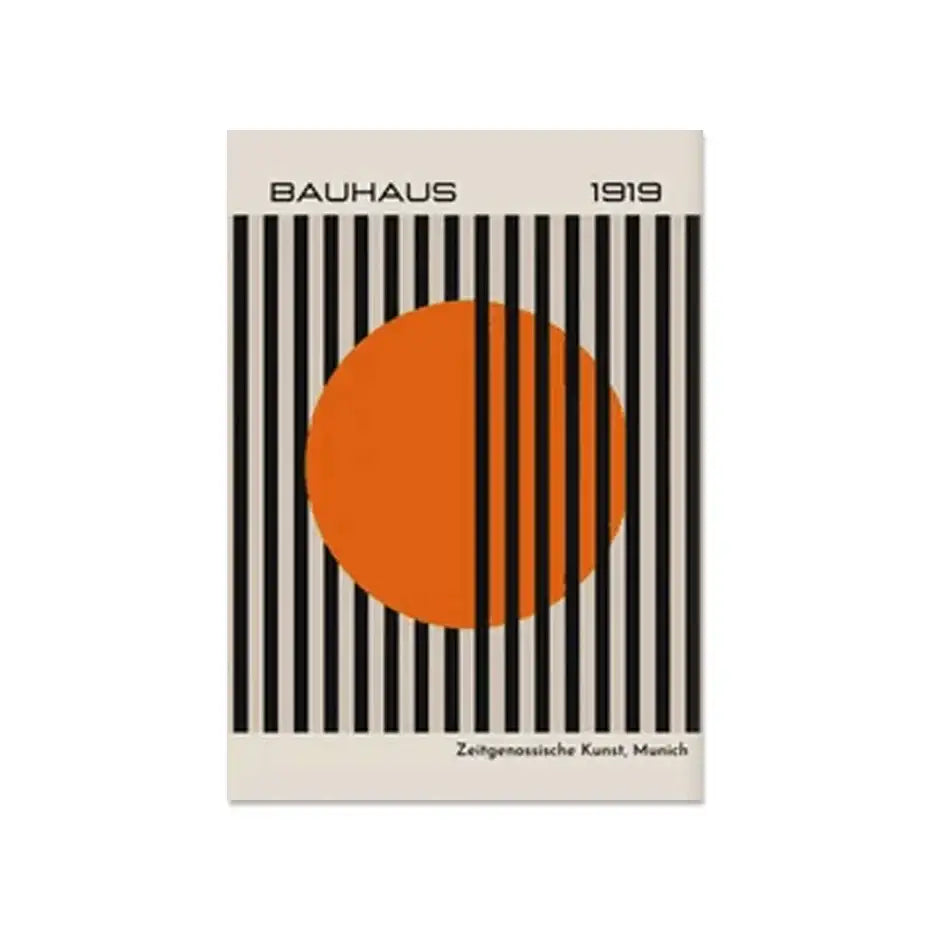 Bauhaus geometric canvas wall art living room set