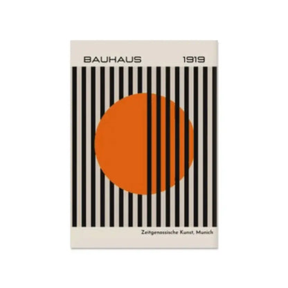Bauhaus geometric canvas wall art living room set
