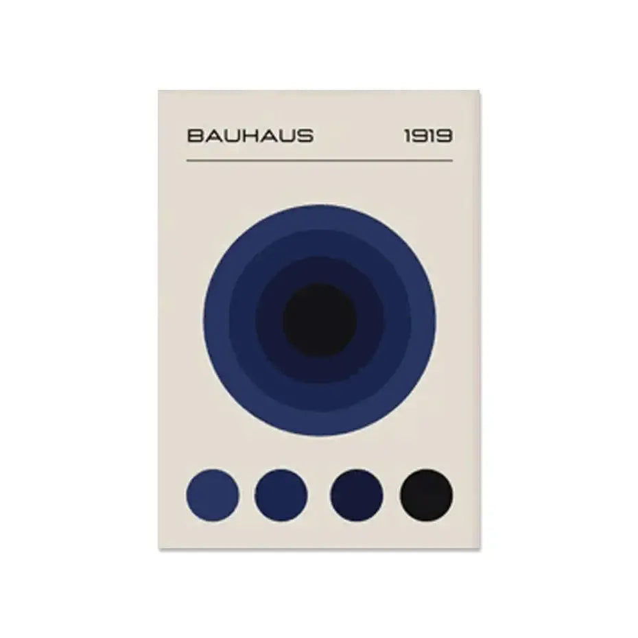 Bauhaus geometric canvas wall art living room set