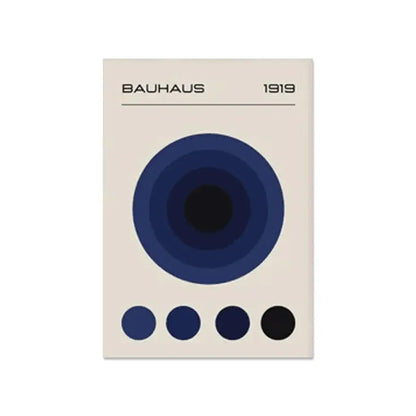 Bauhaus geometric canvas wall art living room set