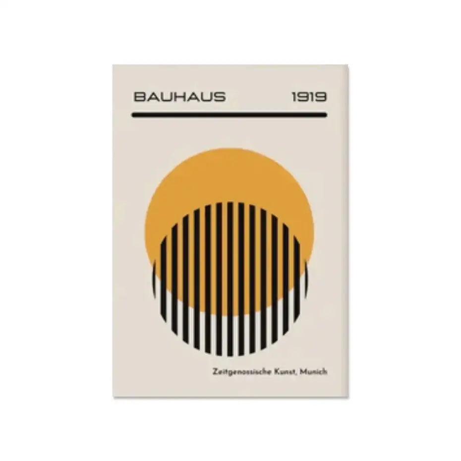 Bauhaus geometric canvas wall art living room set
