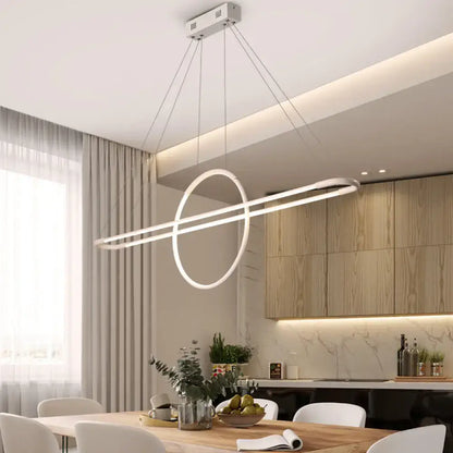 Modern geometric black & gold island light fixture dining room led