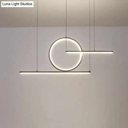 Modern geometric black & gold led pendant light kitchen fixture