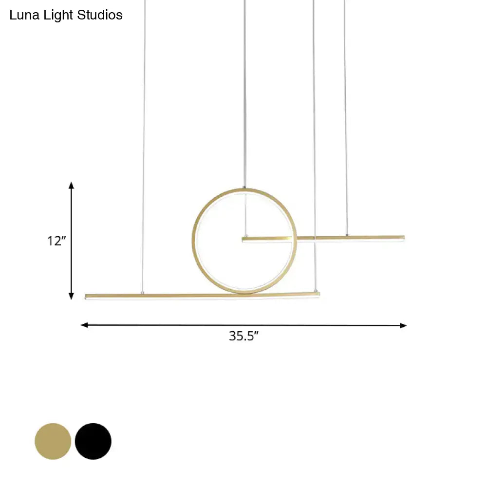Modern geometric black & gold led pendant light kitchen fixture