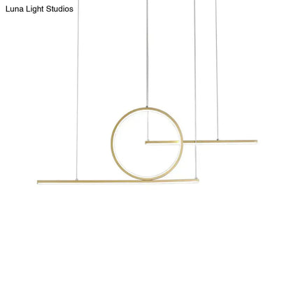 Modern geometric black & gold led pendant light kitchen fixture