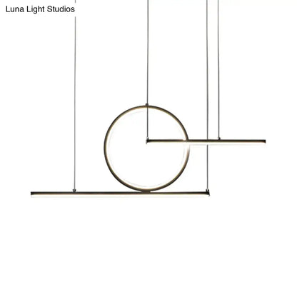 Modern geometric black & gold led pendant light kitchen fixture