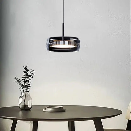Modern black glass dining table pendant light