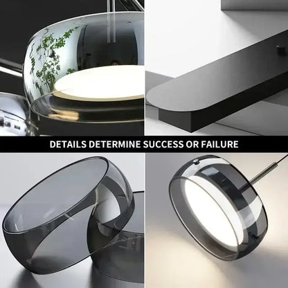 Modern black glass dining table pendant light