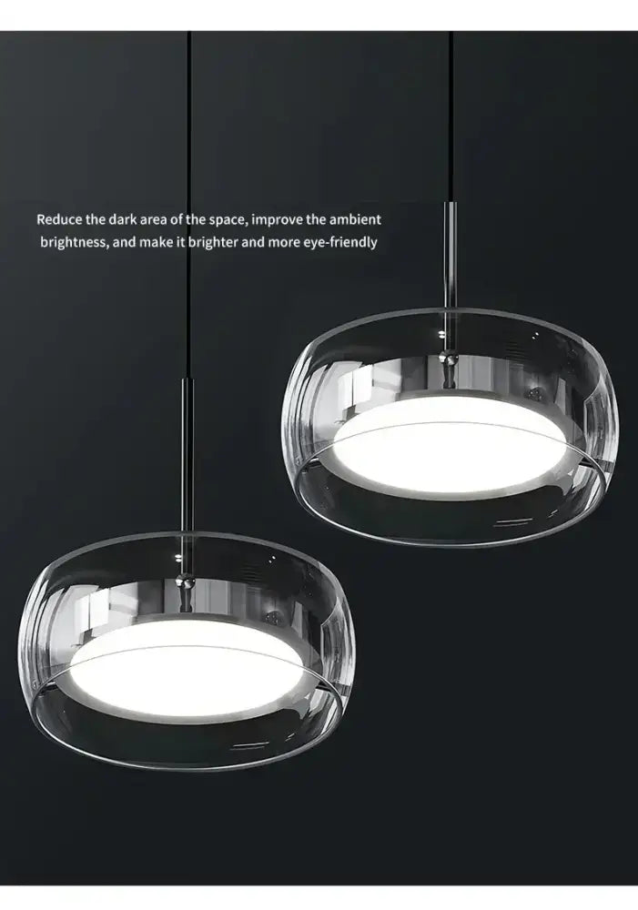 Modern black glass dining table pendant light