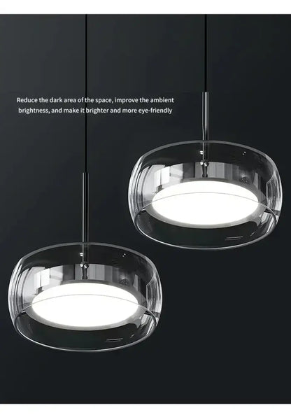 Modern black glass dining table pendant light