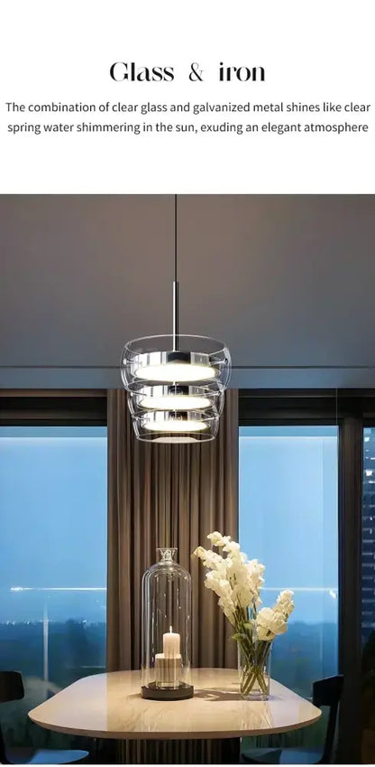 Modern black glass dining table pendant light