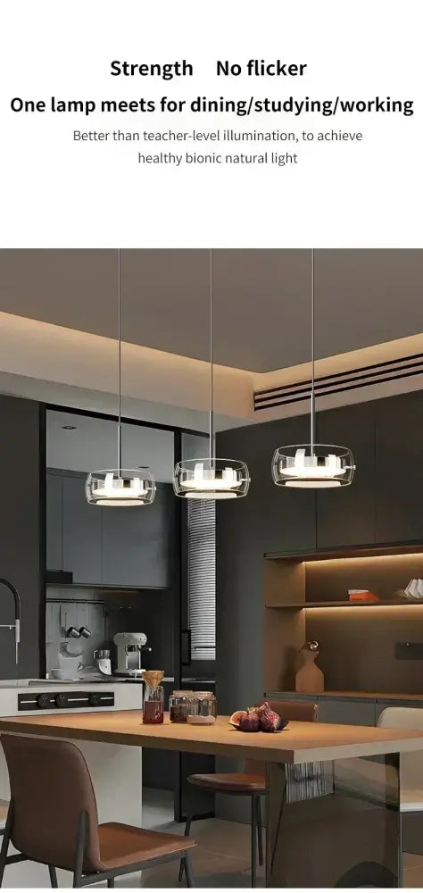 Modern black glass dining table pendant light