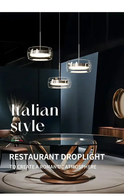 Modern black glass dining table pendant light