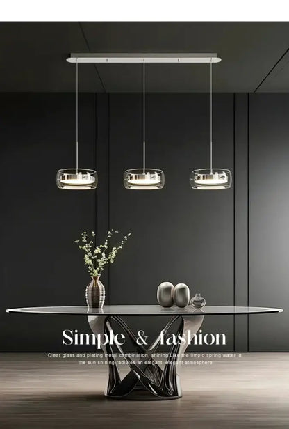 Modern black glass dining table pendant light