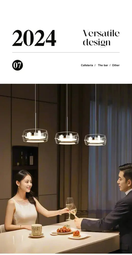 Modern black glass dining table pendant light