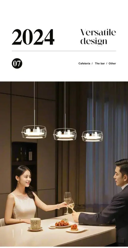 Modern black glass dining table pendant light