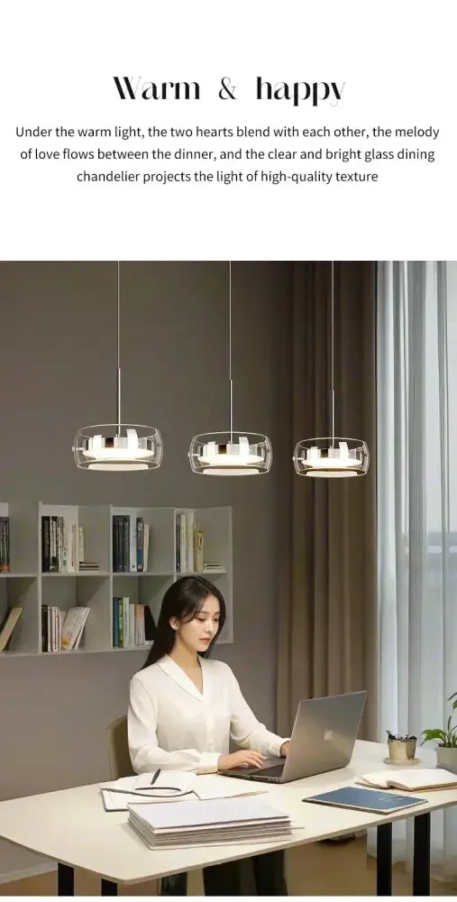 Modern black glass dining table pendant light