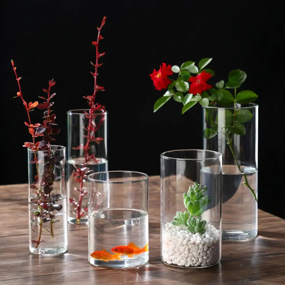 Modern glass hydroponic vase living room wedding decor fish tank