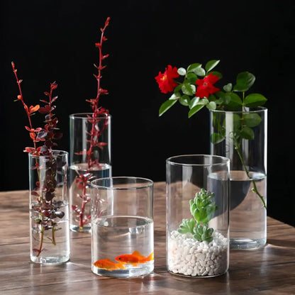 Modern glass hydroponic vase living room wedding decor fish tank