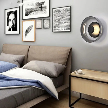 Modern gold and frosted glass led wall light bedroom sconce 3 pack