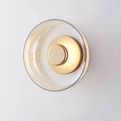 Modern gold and frosted glass led wall light bedroom sconce 3 pack