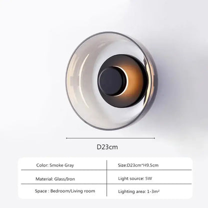Modern gold and frosted glass led wall light bedroom sconce 3 pack