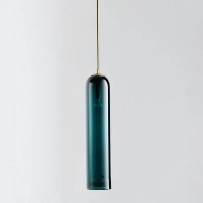 Modern teal & frosted white glass pendant light kitchen lighting solution