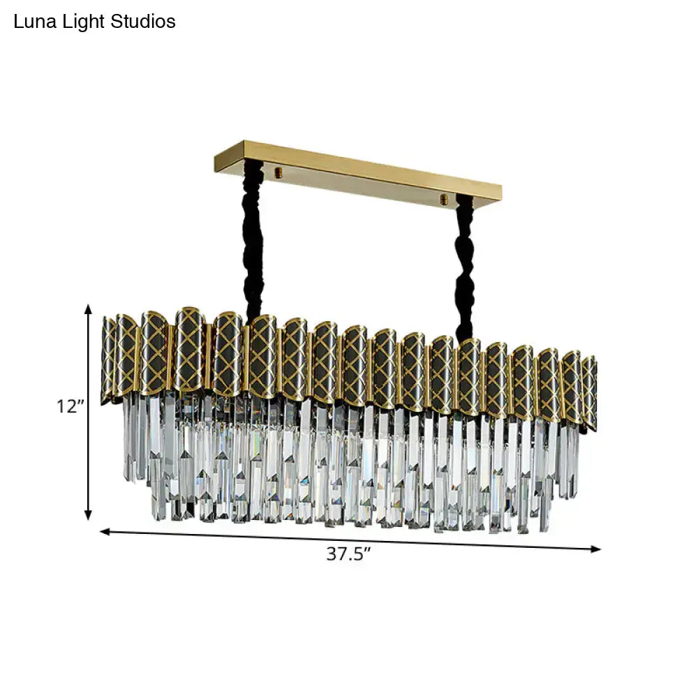 Modern black & gold crystal icicle pendant light kitchen 110v-120v