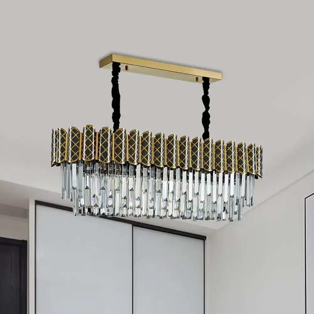 Modern black & gold crystal icicle pendant light kitchen 110v-120v