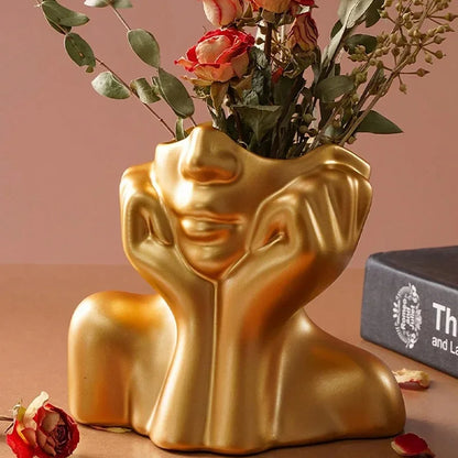 DecorBites™ Modern Human Body Shape Resin Vase