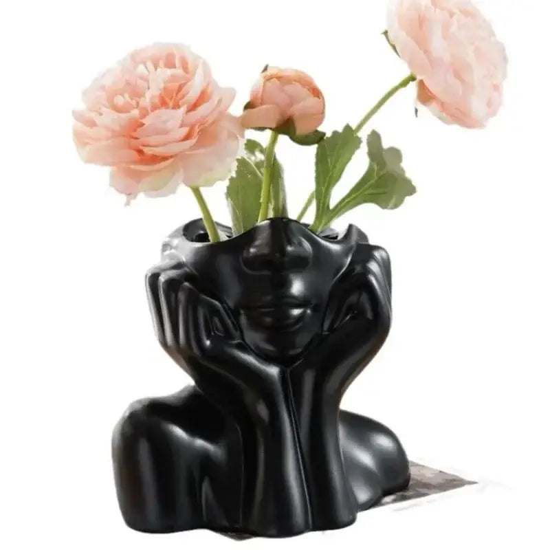 Modern white human body resin vase living room decor