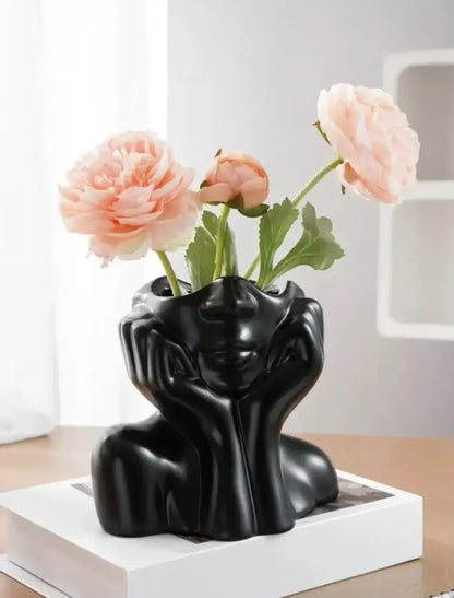 Modern white human body resin vase living room decor