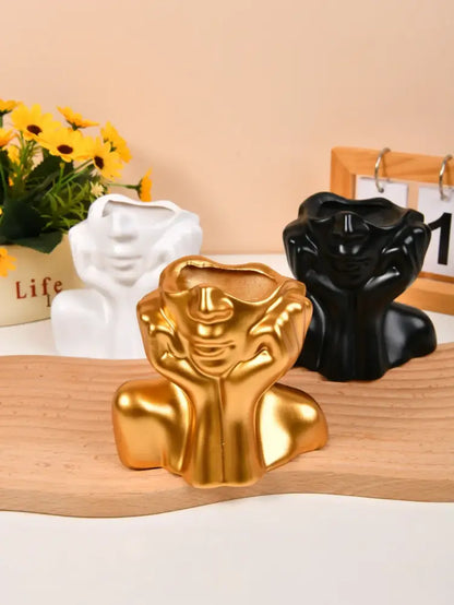 Modern white human body resin vase living room decor