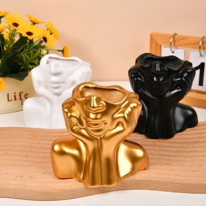 Modern white human body resin vase living room decor