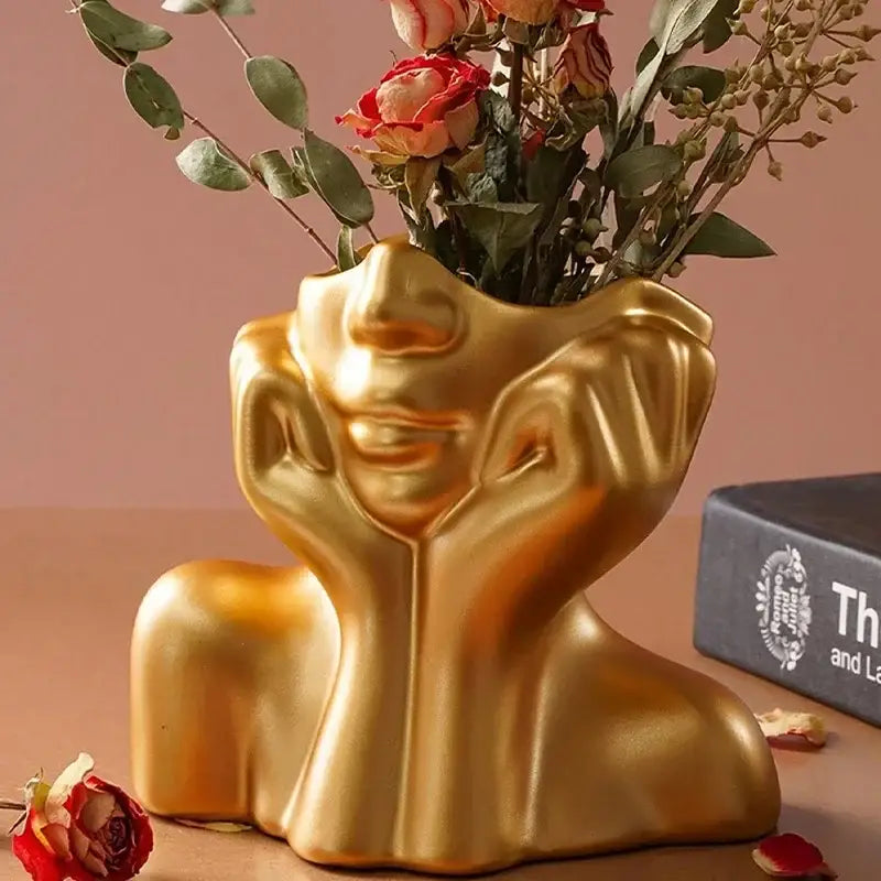 Modern white human body resin vase living room decor