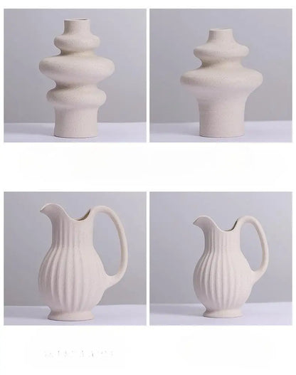 DecorBites™ Modern Ins Style White Ceramic Spiral Vase