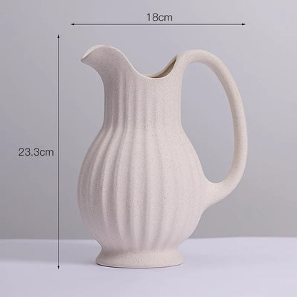 DecorBites™ Modern Ins Style White Ceramic Spiral Vase