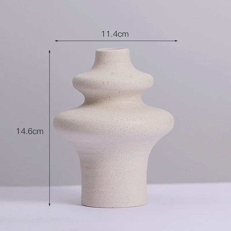 DecorBites™ Modern Ins Style White Ceramic Spiral Vase