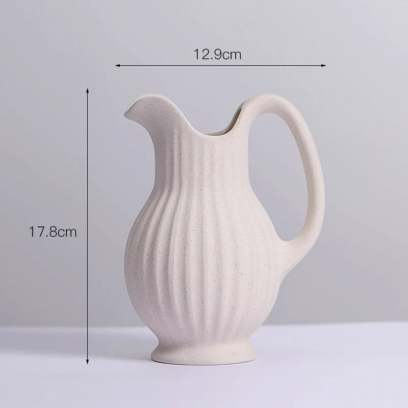 DecorBites™ Modern Ins Style White Ceramic Spiral Vase
