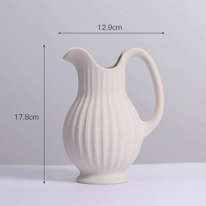 DecorBites™ Modern Ins Style White Ceramic Spiral Vase