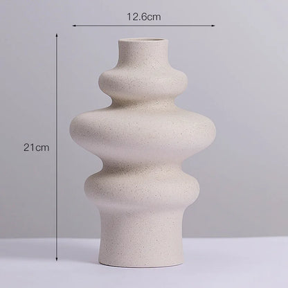 DecorBites™ Modern Ins Style White Ceramic Spiral Vase