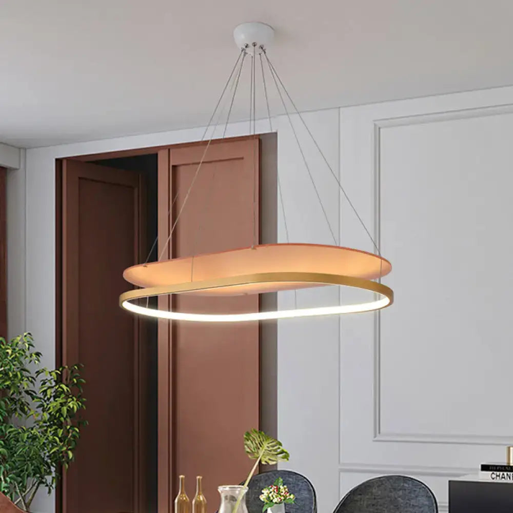 Modern black & gold led pendant chandelier for dining room