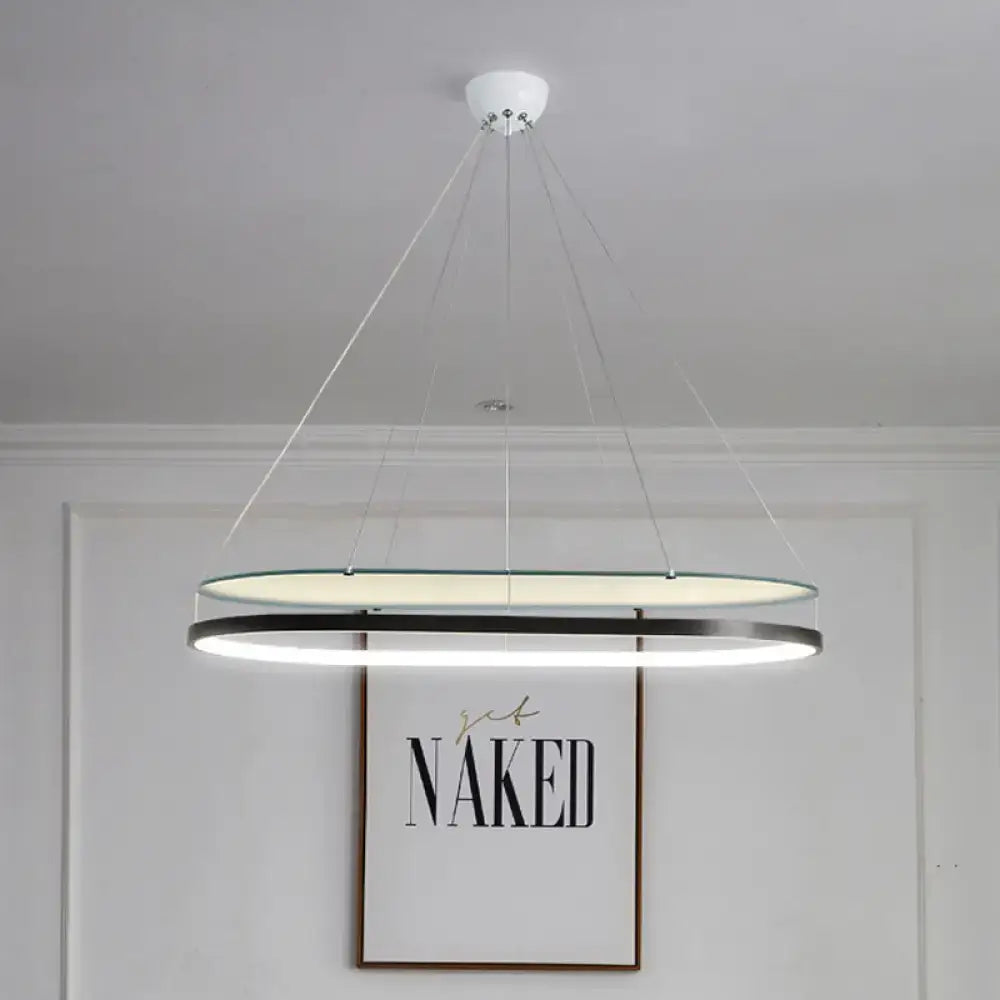 Modern black & gold led pendant chandelier for dining room